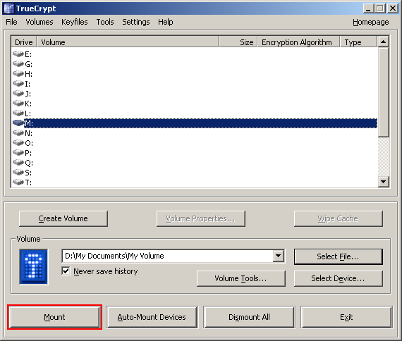 TrueCrypt GUI