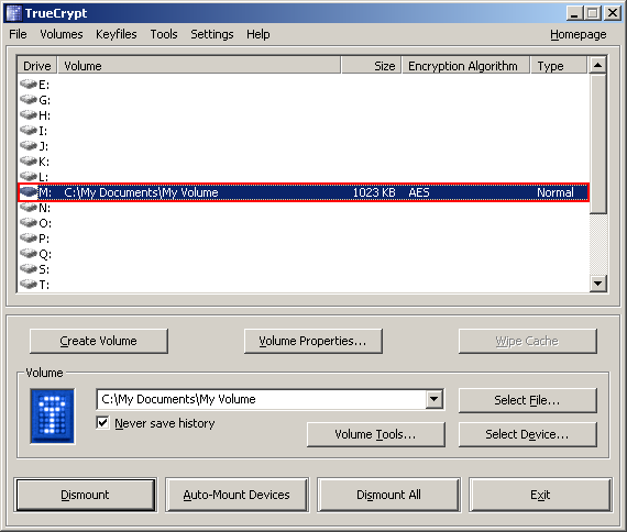 TrueCrypt GUI