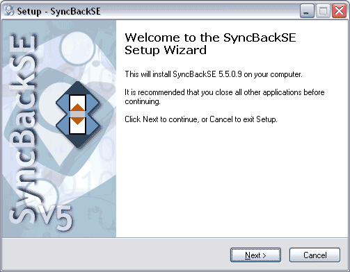 Setup - Welcom window