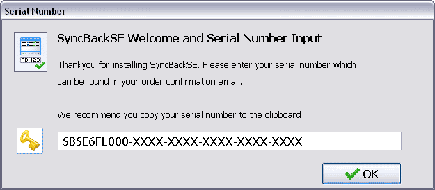 Serial Number window