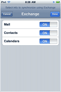 Exchange screen