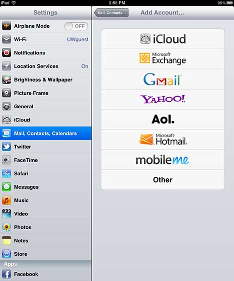 Add Account screen