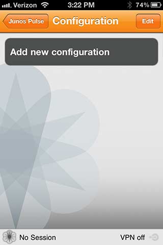 Configuration screen