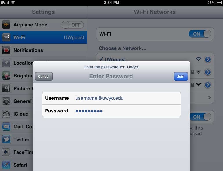 Enter Password screen