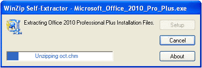 WinZip Self-Extractor window