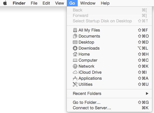 Finder Go window