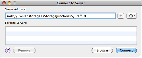 Connect to Server window