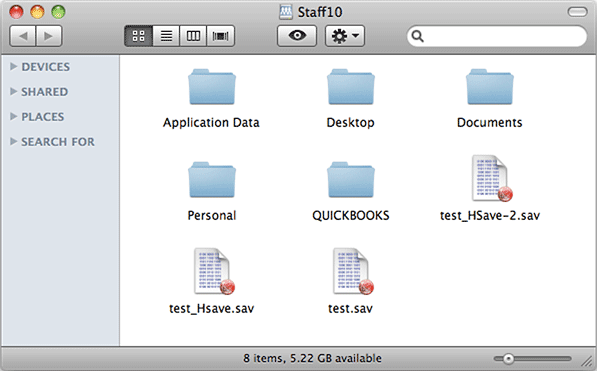 Your UWStudent storage folder window