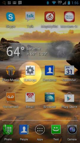 Options screen