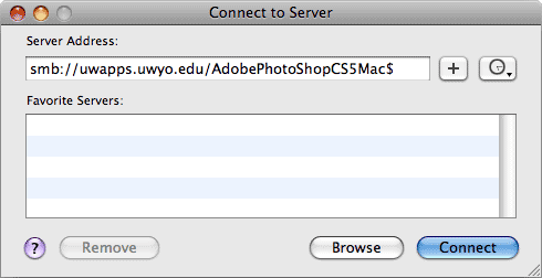 Connect to Server... window