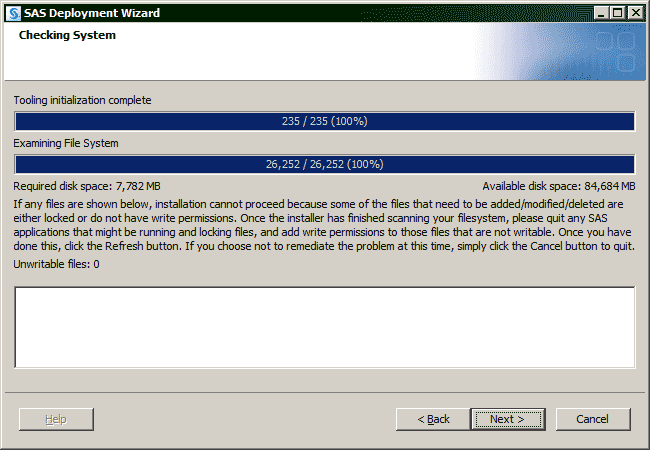 Checking System window