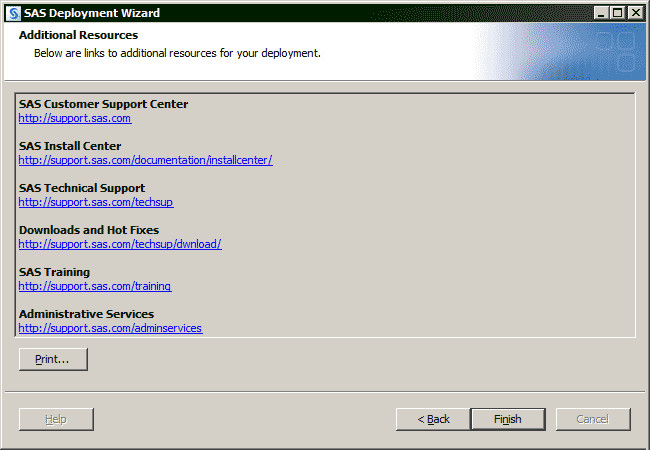 Additional Resources window