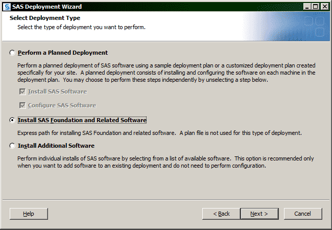 Select Deployment Type window