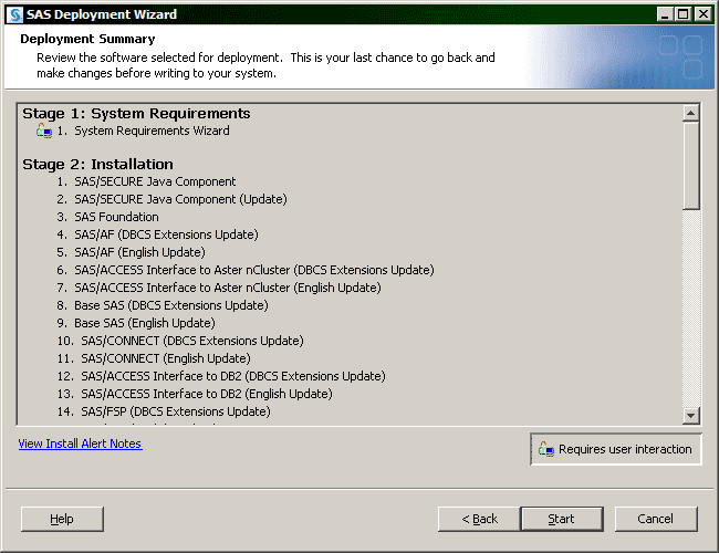 Deployment Summary window