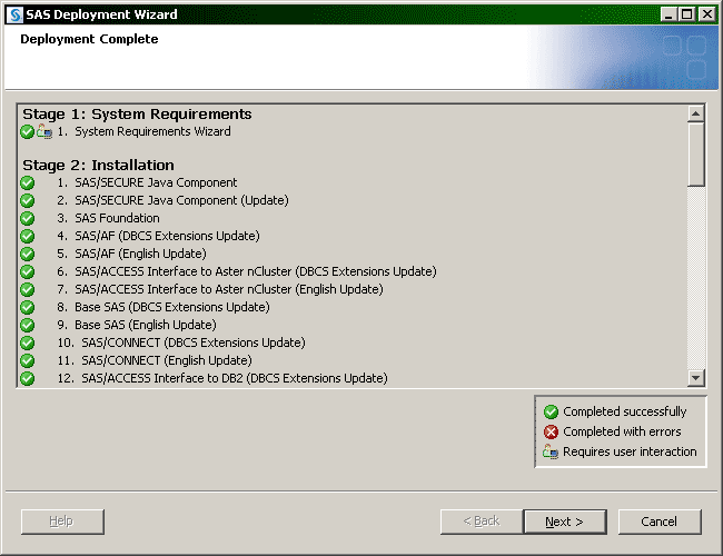 Deployment Complete window