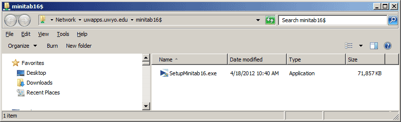 Minitab16$ window