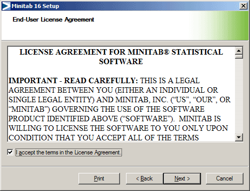 End-User License Agreement window
