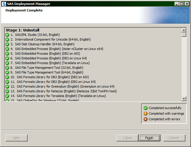 SAS Deployment window