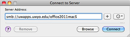 Connect to Server window