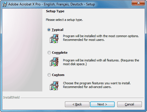 Setup Type window