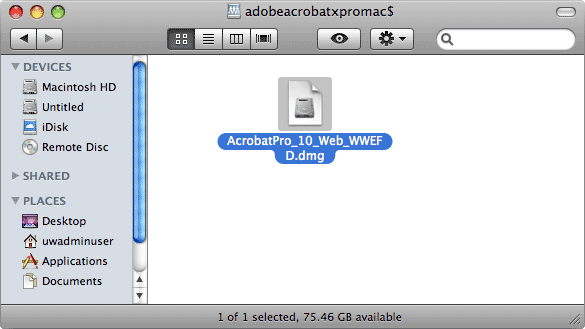AdobeAcrobatXProMac$ window