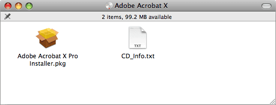 Adobe Acrobat X window