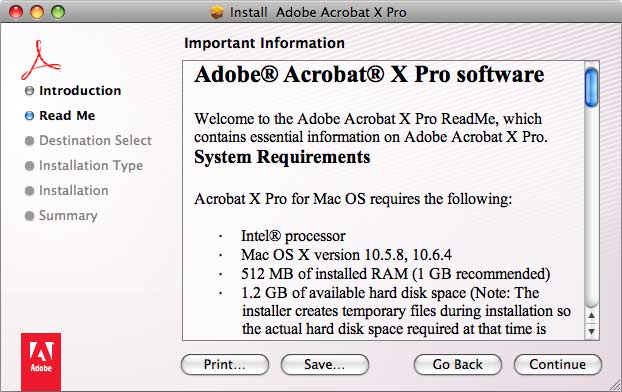 Important Information window