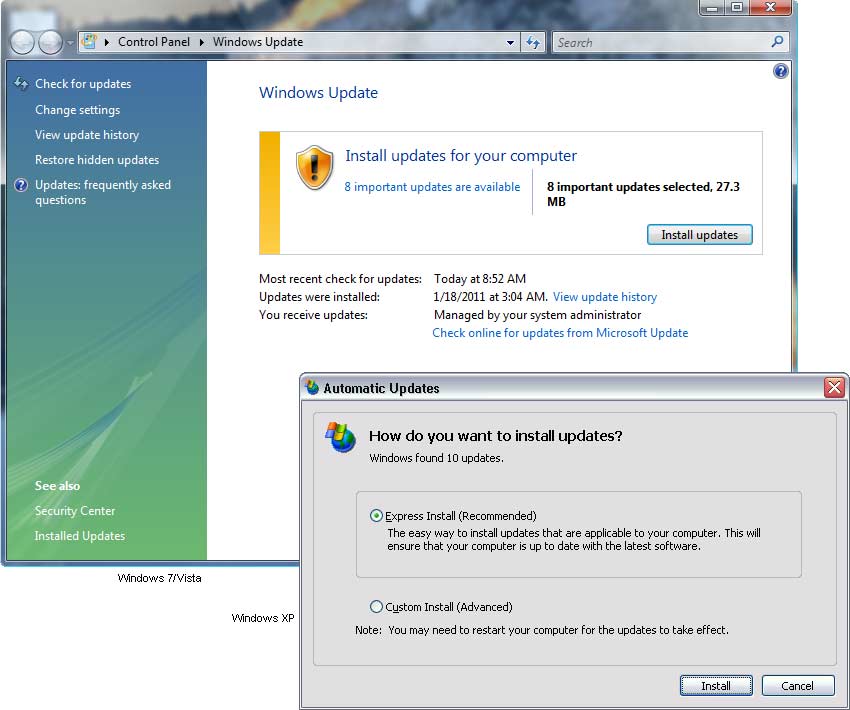 Windows Update window