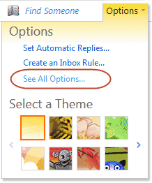 Options tab