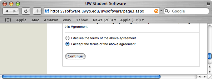 Agreement window