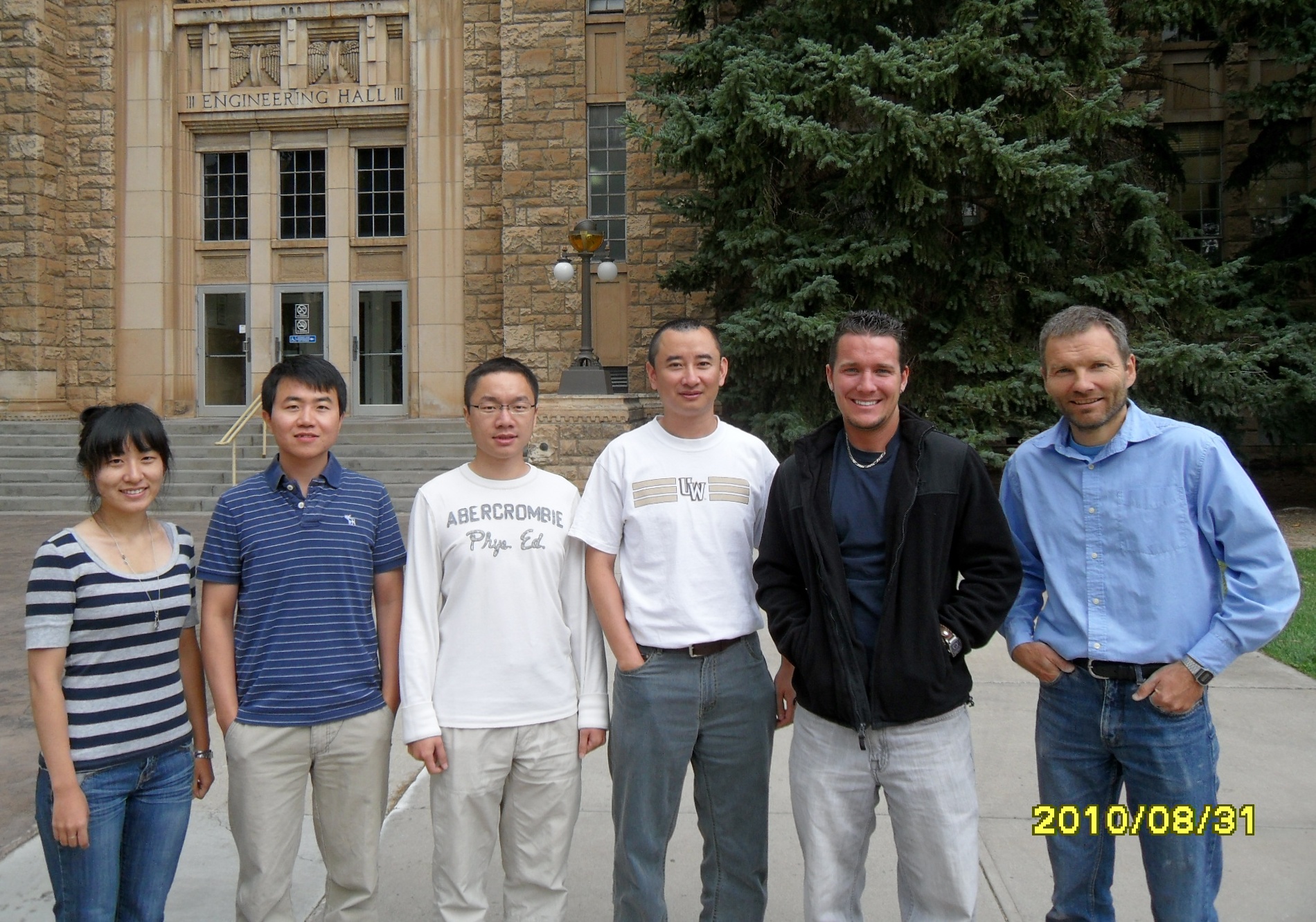 from left to right: Yang Yang, Yonggang Wang, Xin Zhou, Qun Miao, Ryan Peterman, and Bart Geerts