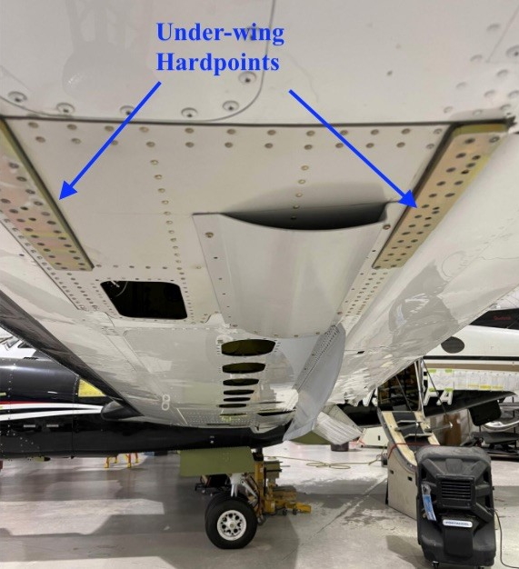 View of under-wing hardpoints