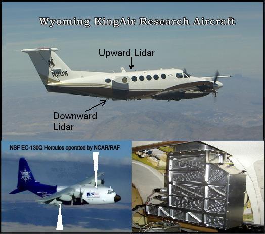 The University of Wyoming Cloud Lidar installed aboard the UWKA and NSF/NCAR C-130