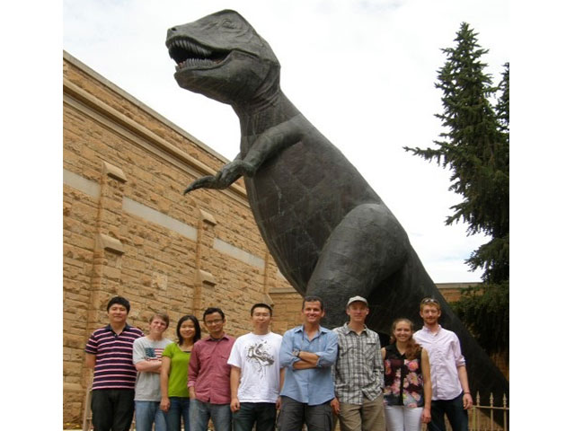 Basile research group, summer 2014 (next to campus T Rex)