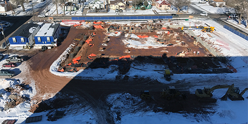 Aerial view of CEPS construction