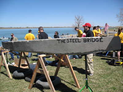 The Steel Bridge on its stands