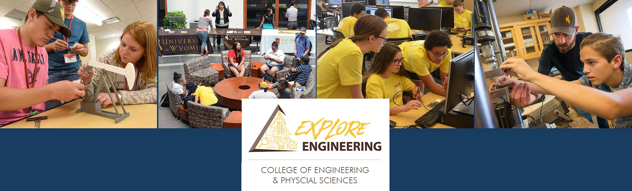 College of Engineering and Physical Sciences logo and student photos