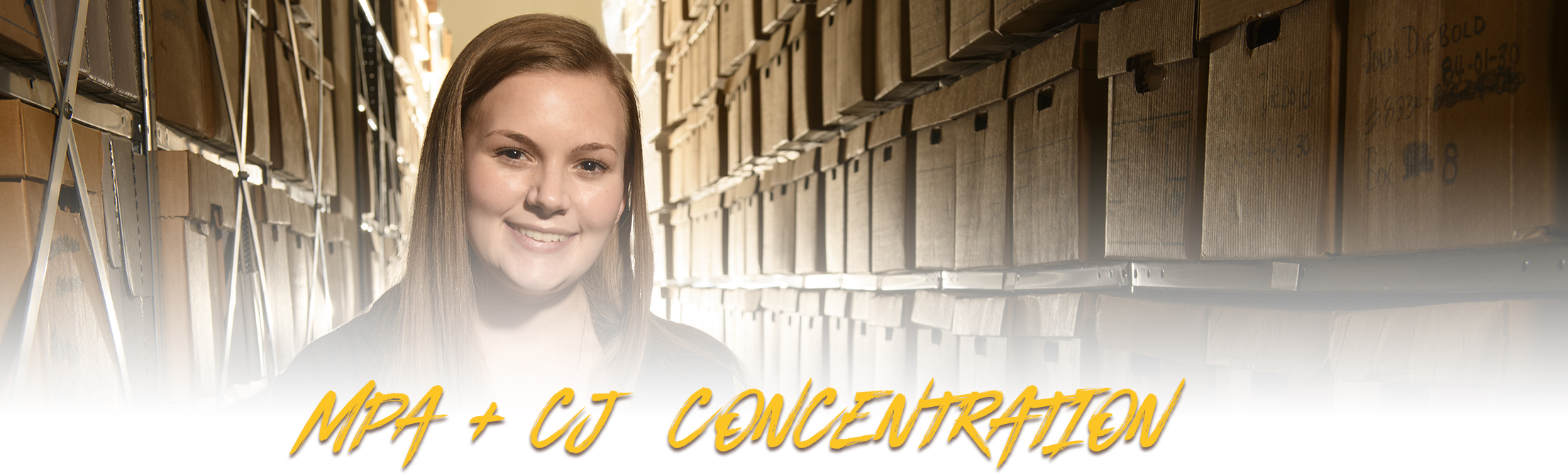 clarissa anderson represents the mpa program with criminal justice concentration in coe library stacks