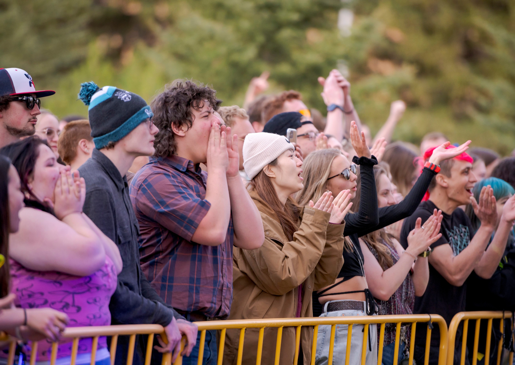 students at a outdoor concert