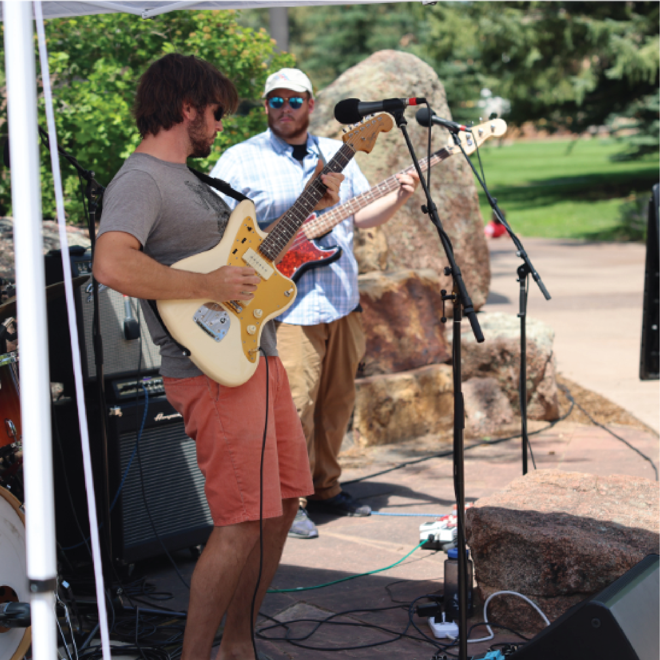summer concerts band playing on simpson plaza