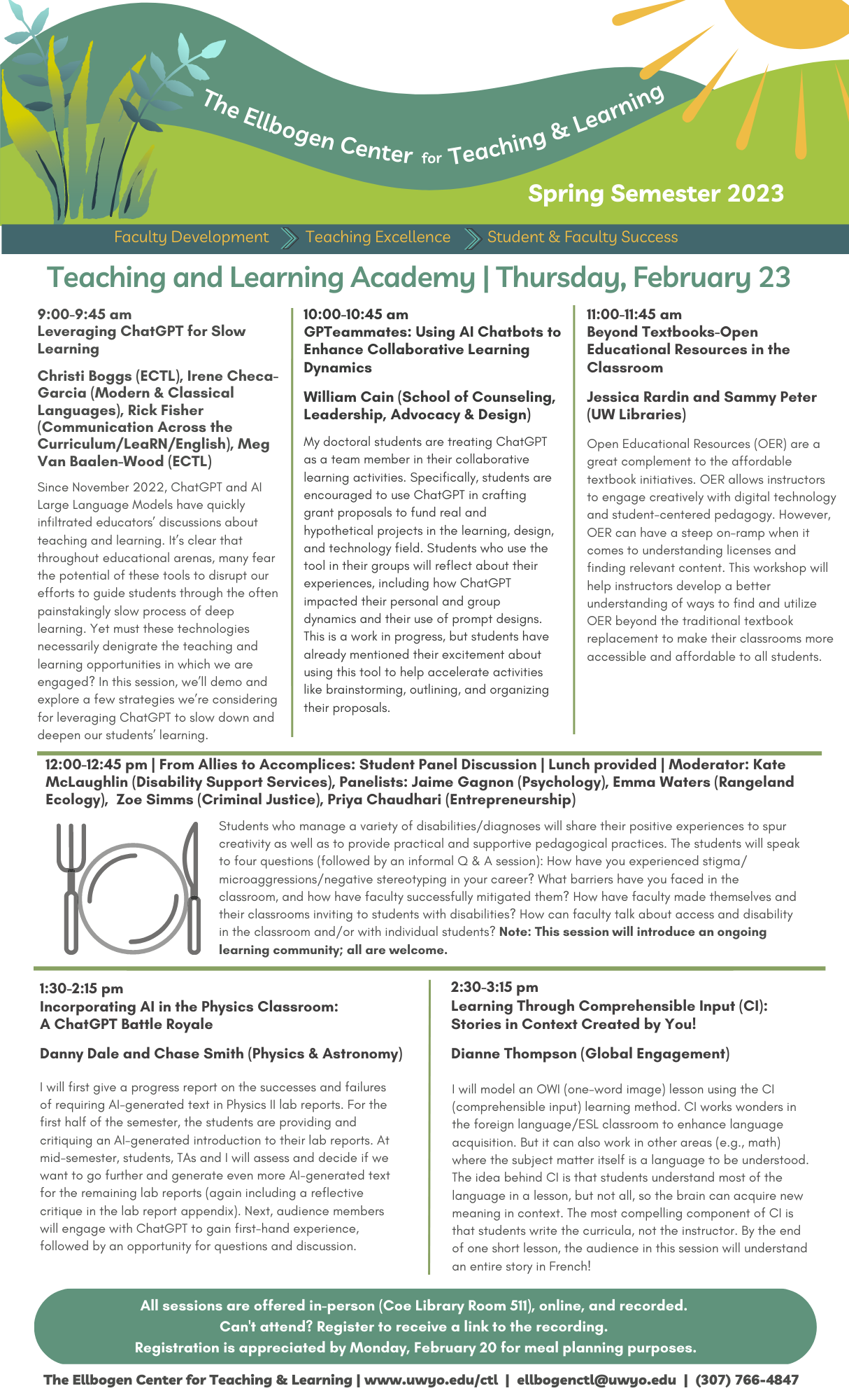 Flyer for February 23 Teaching and Learning Academy