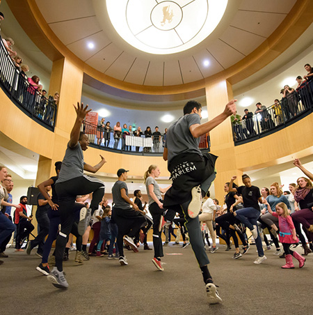 Harlem Dance Company instructors perform in Coe Library