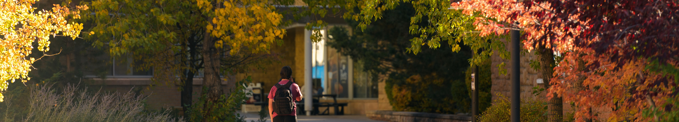 A student outside on campus.