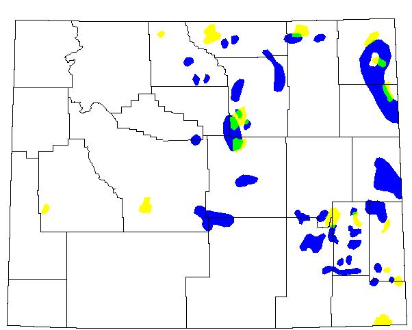 Fig. 16. Spatial distribution of rangeland grasshopper outbreaks during 1978-1979, when the infestation area increased by 331.3% over the previous year