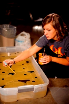 Student dying fabric