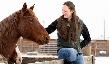 UW student takes care of horse
