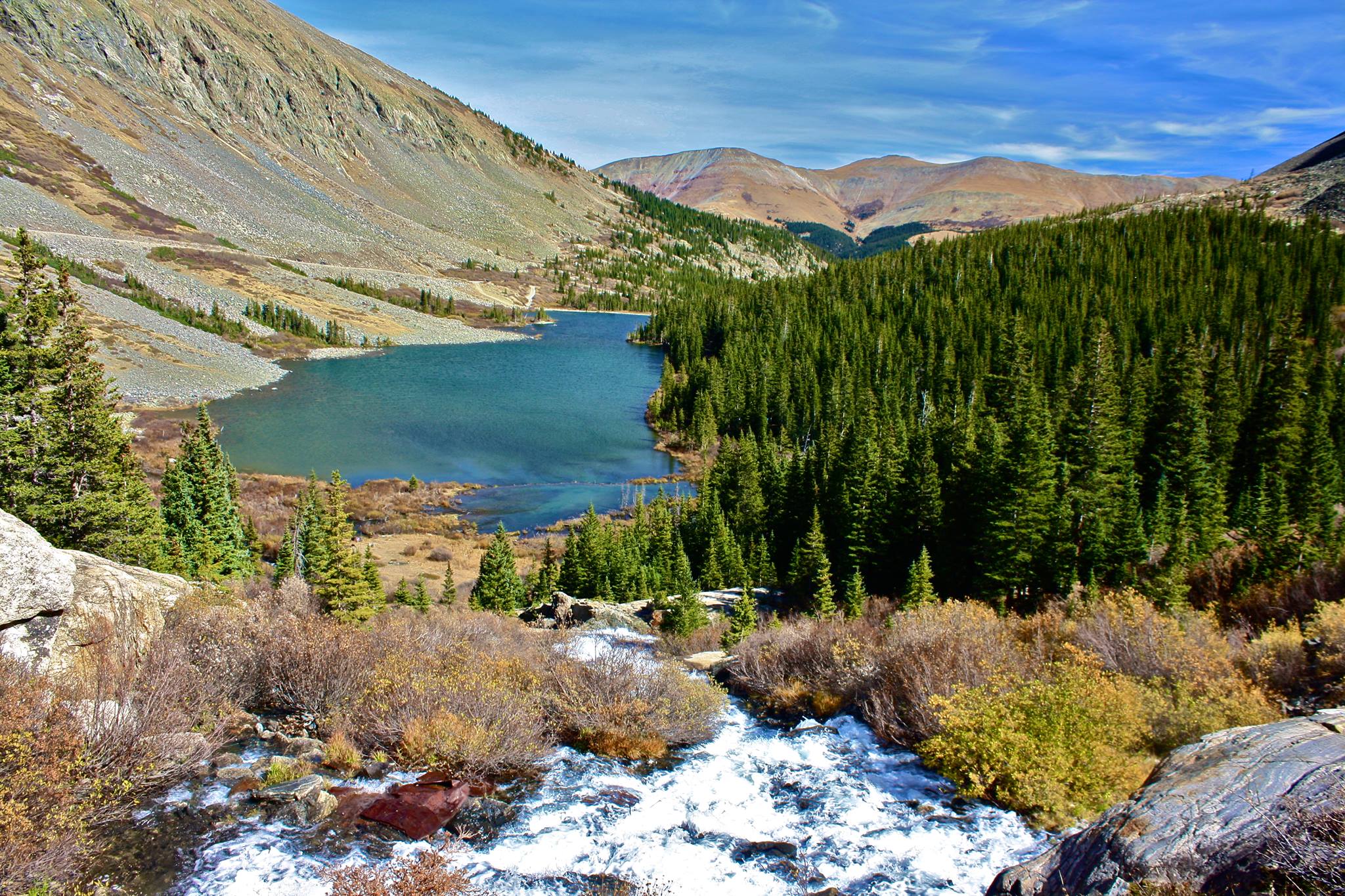 mountain lake and trees