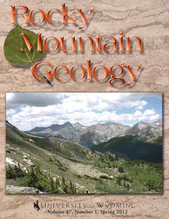 Cover of Rocky Mountain Geology Volume 47, Number 1