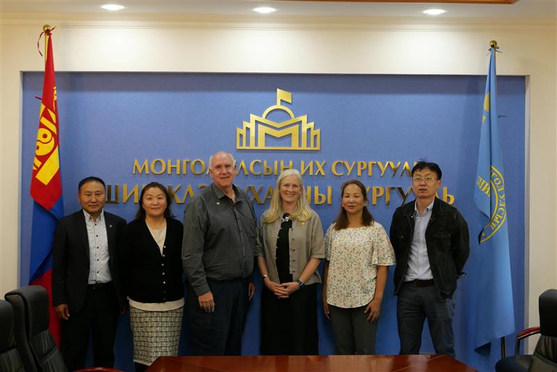 Mongolia delegation with six representatives, including Isa Helfgott and John Koprowski