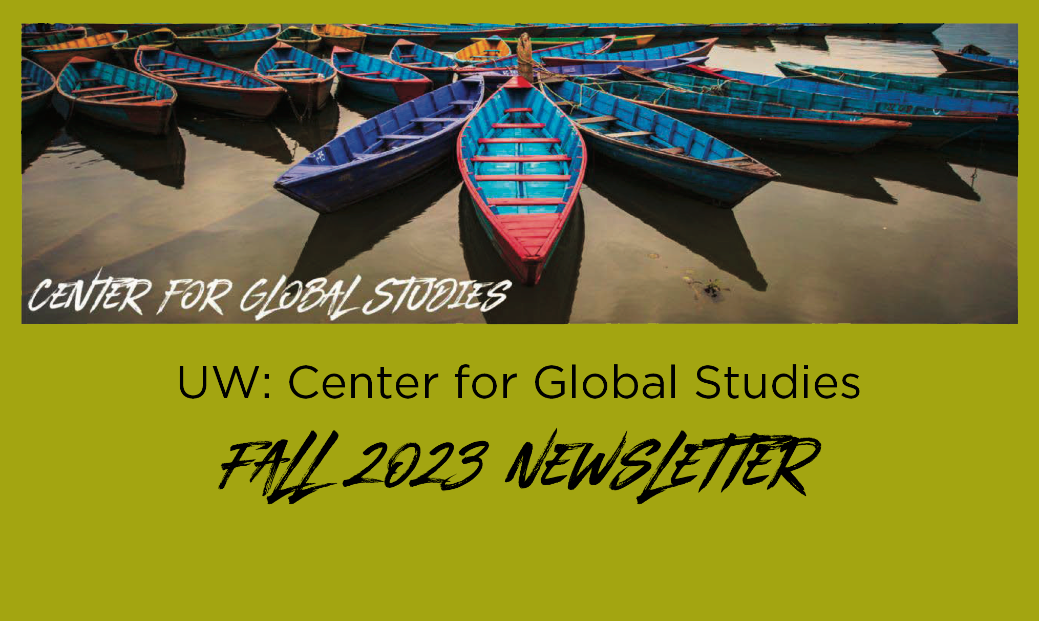 Fall 2023 Newsletter callout, with text for the University of Wyoming and the Center for Global Studies
